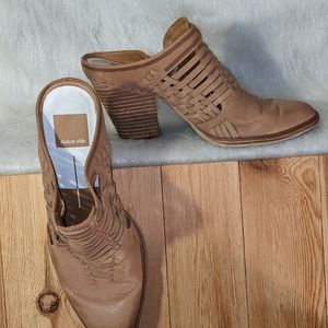 Dolce Vita tan leather mules